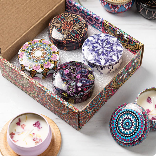 Scented Candle Gift Set – 4 Pack (Decorative Tin Candles)