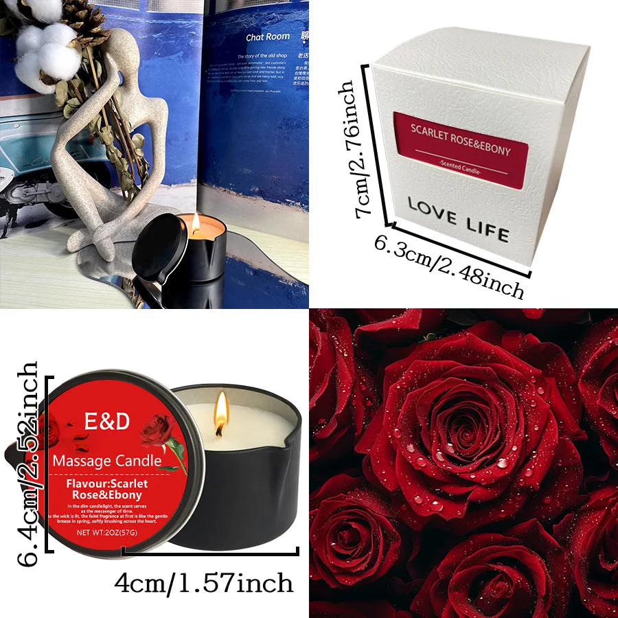 Massage Oil Candle – Warm Melt for Relaxation & Skin Hydration | Spa-Inspired Self-Care Candle (2 oz)